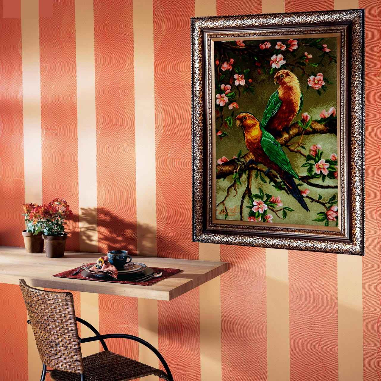 Price and Buy Hand-Knotted Persian Pictorial Rug from Tabriz Depicting Parrot - Image 3
