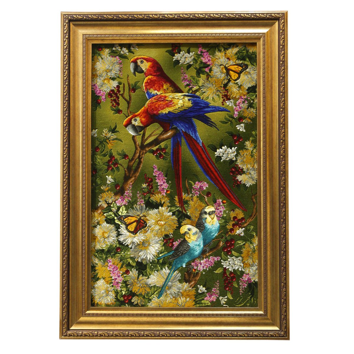 Price and Buy Hand-Knotted Persian Pictorial Rug from Tabriz Depicting Parrots