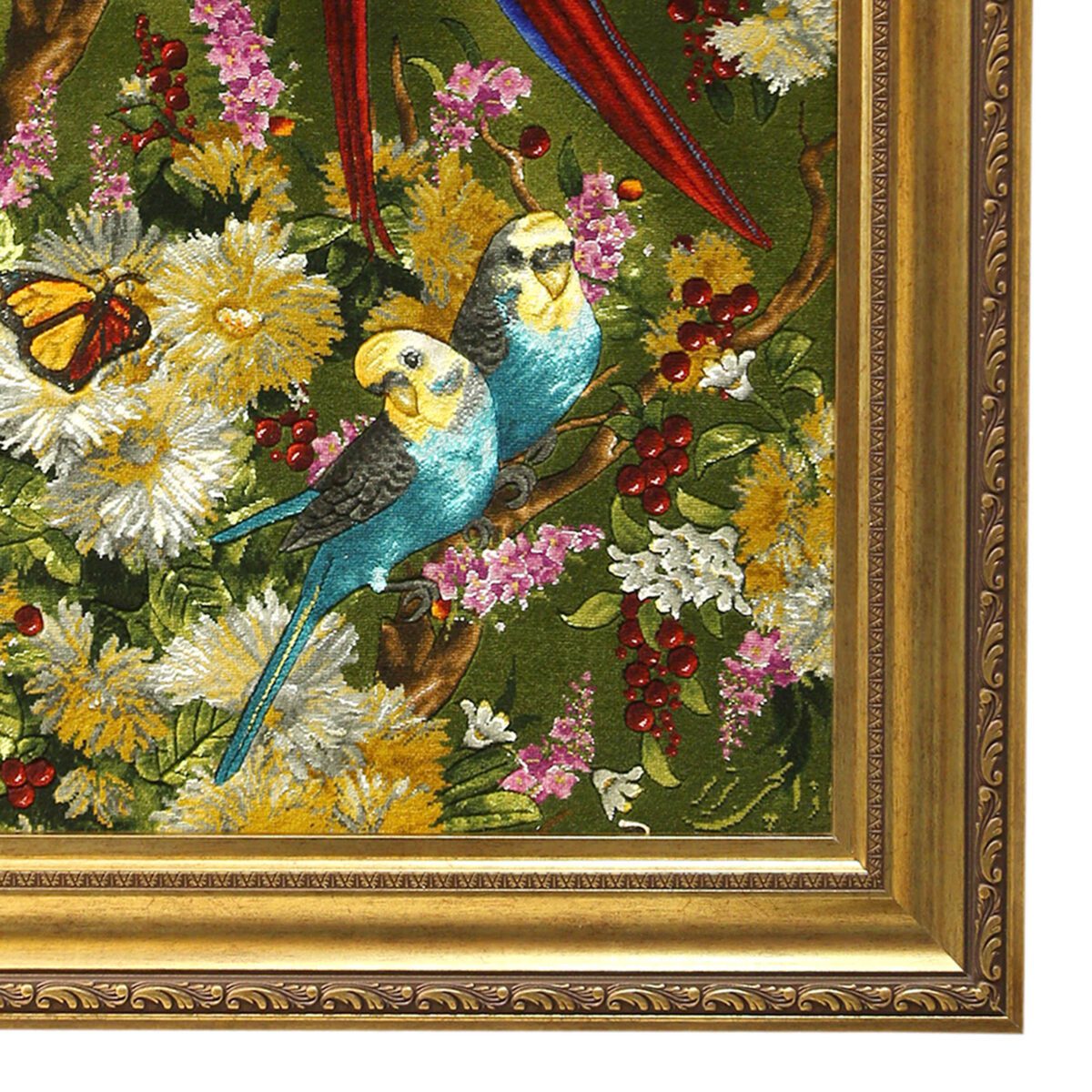 Price and Buy Hand-Knotted Persian Pictorial Rug from Tabriz Depicting Parrots - Image 3