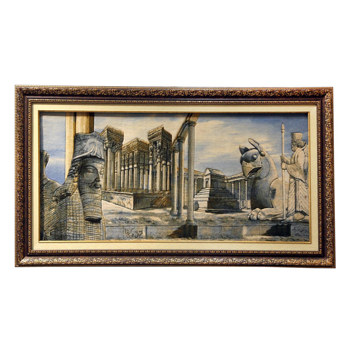 Price and Buy Hand-Knotted Persian Pictorial Rug from Tabriz Depicting Persepolis