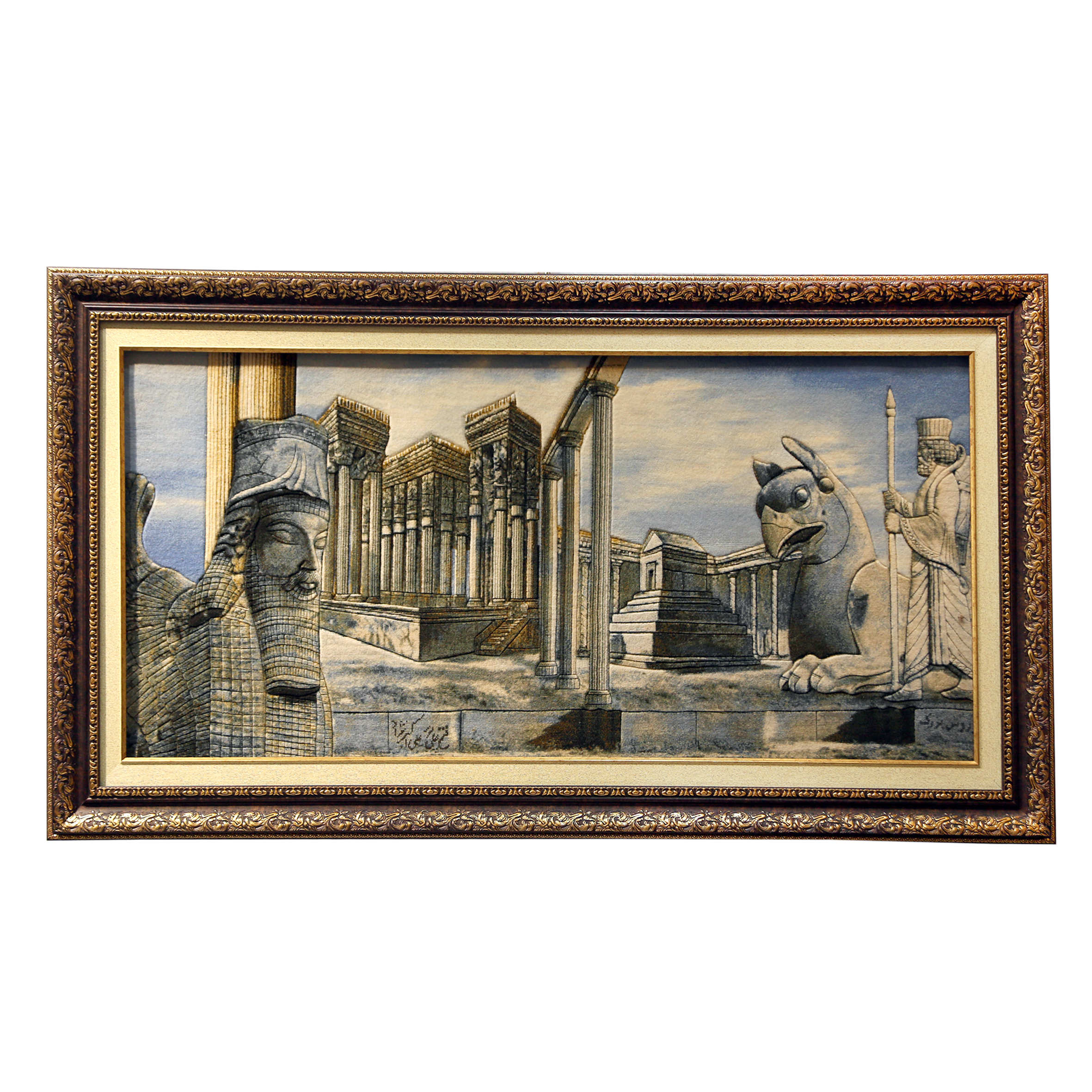 Price and Buy Hand-Knotted Persian Pictorial Rug from Tabriz Depicting Persepolis