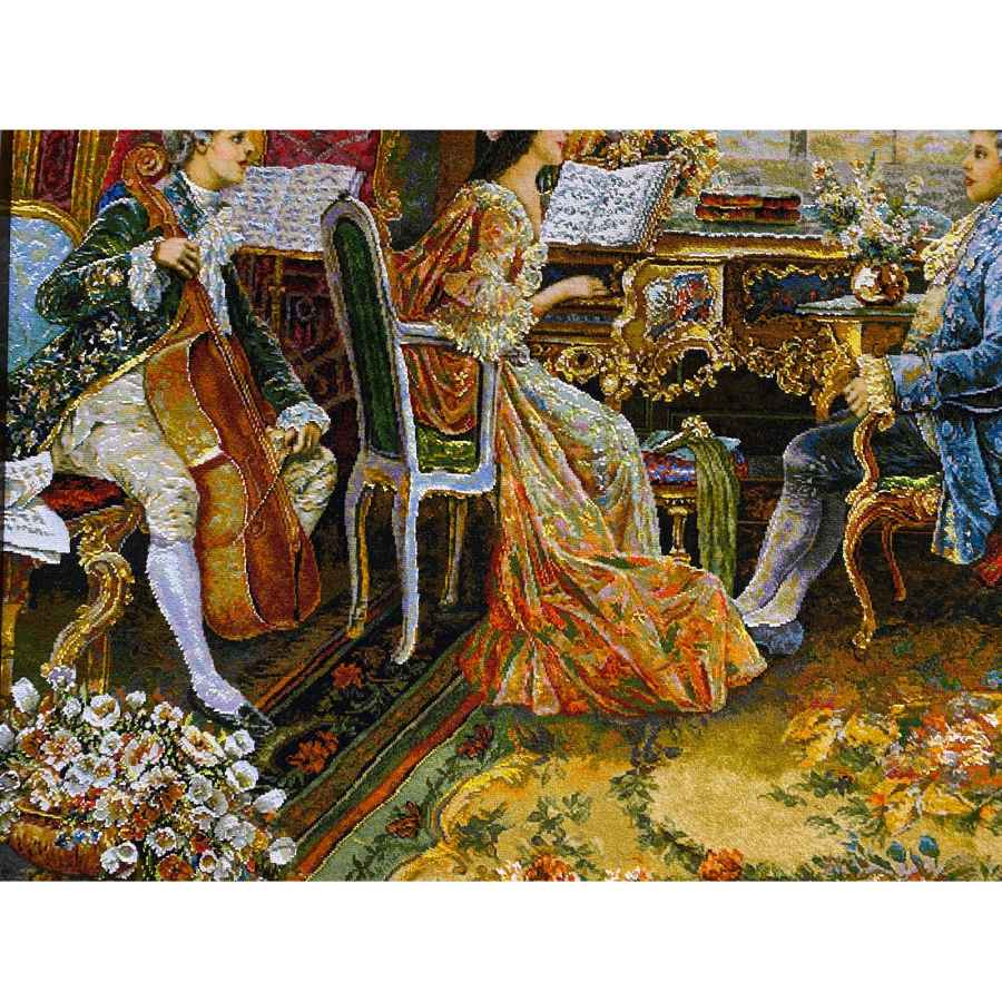 Price and Buy Hand-Knotted Persian Pictorial Rug from Tabriz Depicting Piano - Image 3