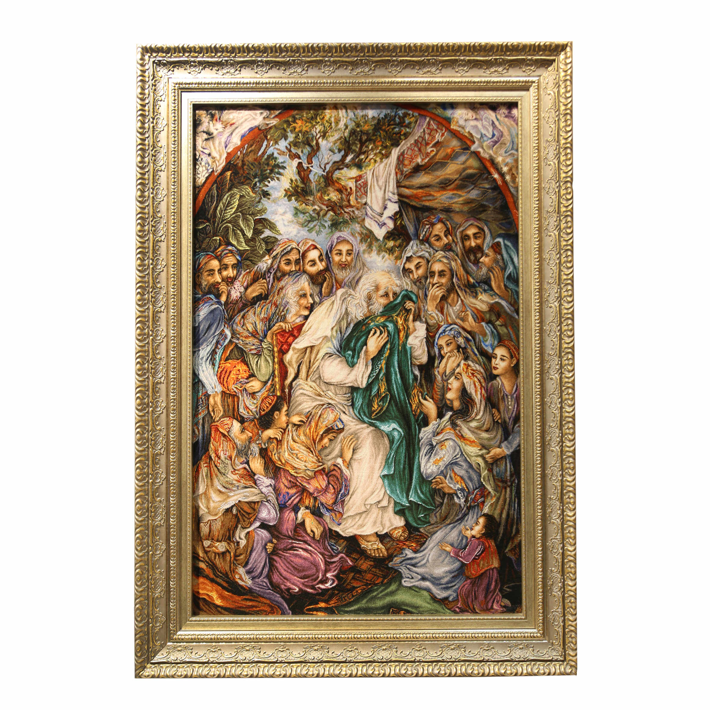 Price and Buy Hand-Knotted Persian Pictorial Rug from Tabriz Depicting Prophet Joseph with Jacob’s Shirt Scent of the Beloved