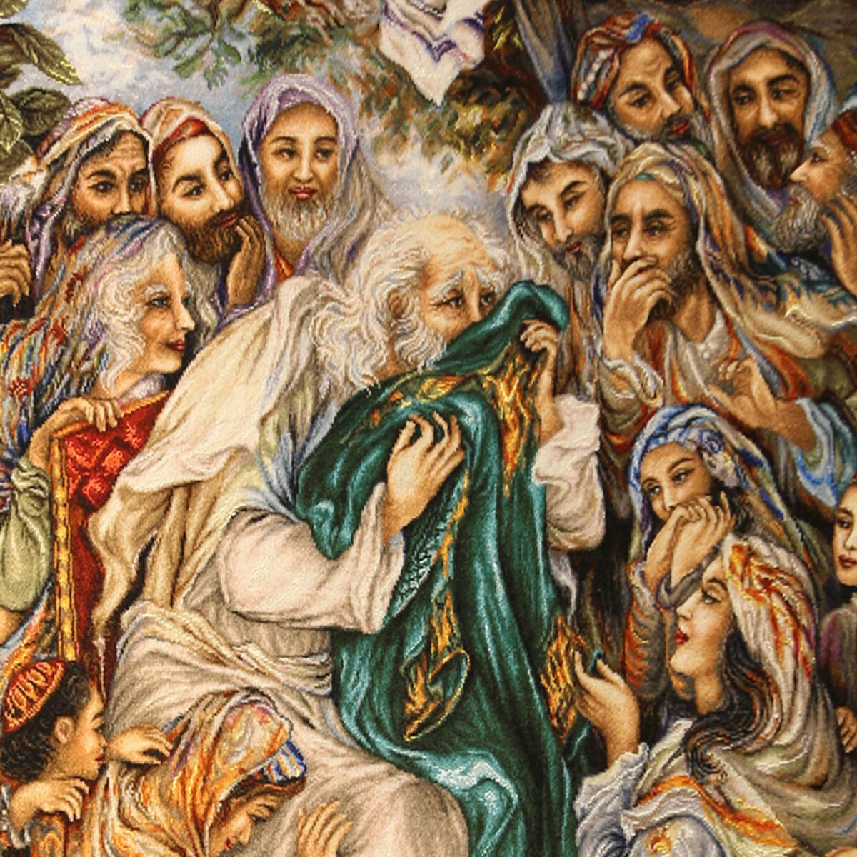 Price and Buy Hand-Knotted Persian Pictorial Rug from Tabriz Depicting Prophet Joseph with Jacob’s Shirt Scent of the Beloved - Image 3