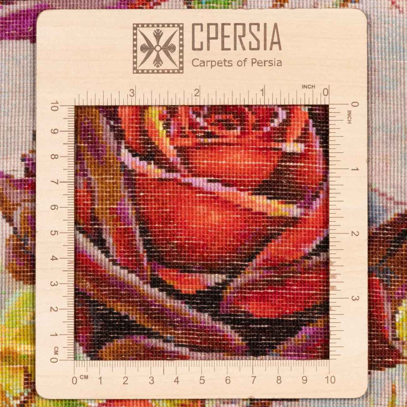 Price and Buy Hand-Knotted Persian Pictorial Rug from Tabriz Depicting Rose Flowers - Image 5