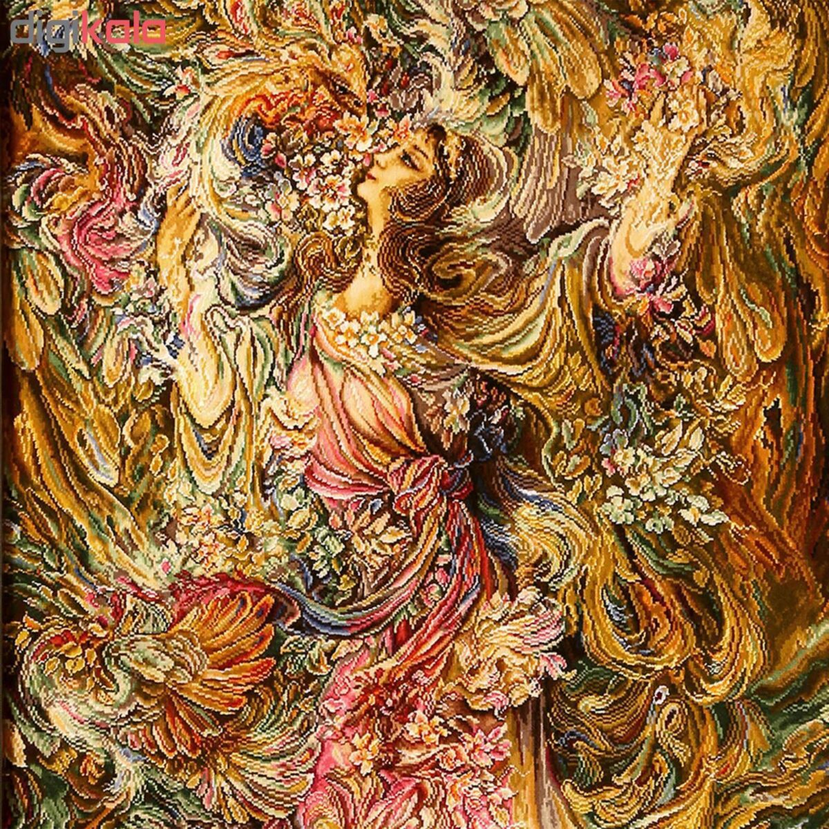 Price and Buy Hand-Knotted Persian Wall Hanging Rug from Tabriz Depicting Booyeh Bahar Miniature - Image 3
