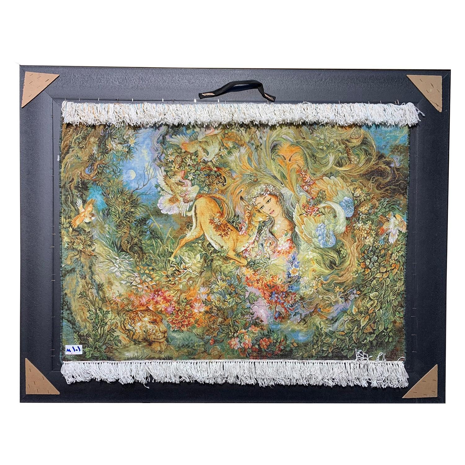 Price and Buy Hand-Knotted Persian Wall Hanging Rug from Tabriz Depicting Cycle of life Miniature - Image 4