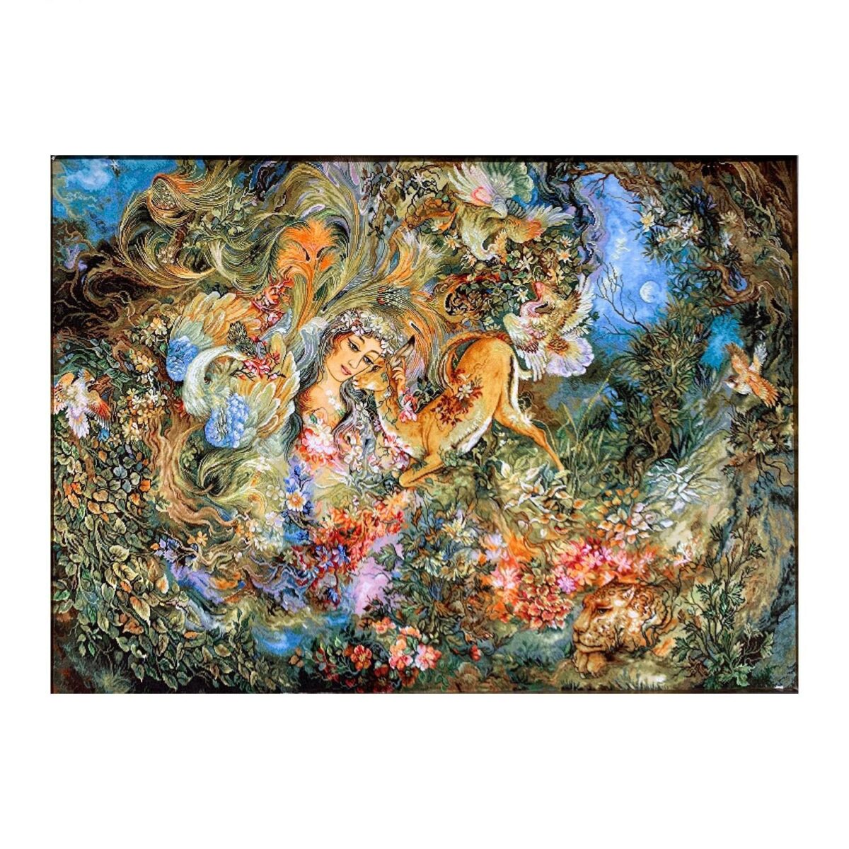 Price and Buy Hand-Knotted Persian Wall Hanging Rug from Tabriz Depicting Cycle of life Miniature - Image 5