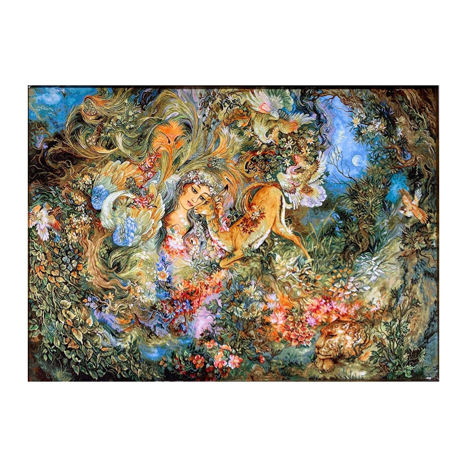 Price and Buy Hand-Knotted Persian Wall Hanging Rug from Tabriz Depicting Cycle of life Miniature - Image 5