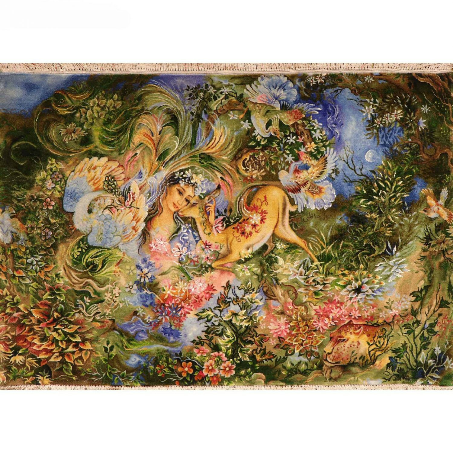 Price and Buy Hand-Knotted Persian Wall Hanging Rug from Tabriz Depicting Dayereh Hasti Miniature