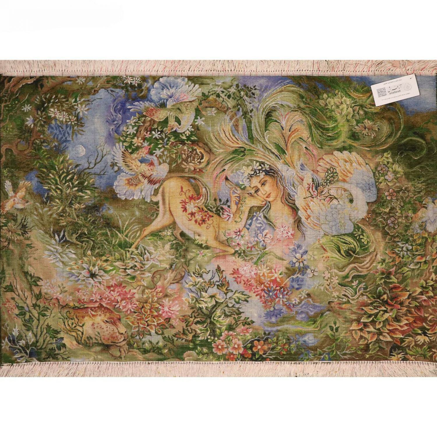 Price and Buy Hand-Knotted Persian Wall Hanging Rug from Tabriz Depicting Dayereh Hasti Miniature - Image 3
