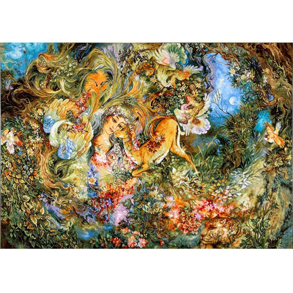 Price and Buy Hand-Knotted Persian Wall Hanging Rug from Tabriz Depicting Dayereh Hasti Miniature - Image 4