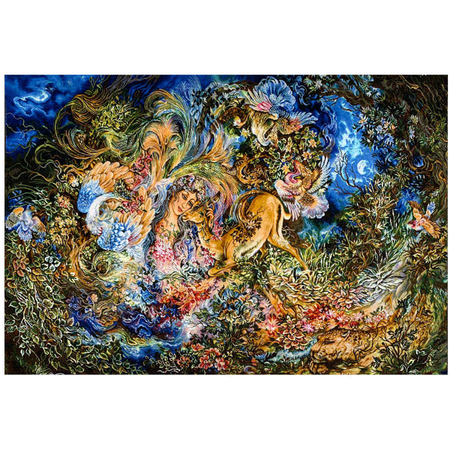 Price and Buy Hand-Knotted Persian Wall Hanging Rug from Tabriz Depicting Dayereh Hasti Miniature - Image 4