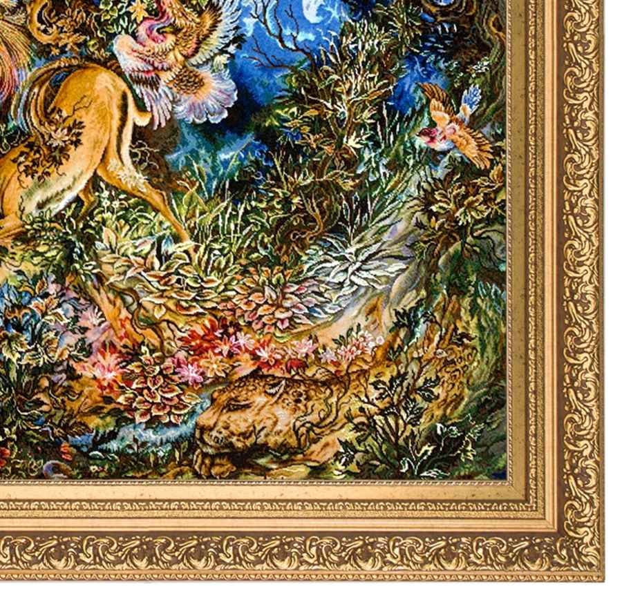 Price and Buy Hand-Knotted Persian Wall Hanging Rug from Tabriz Depicting Dayereh Hasti Miniature - Image 5