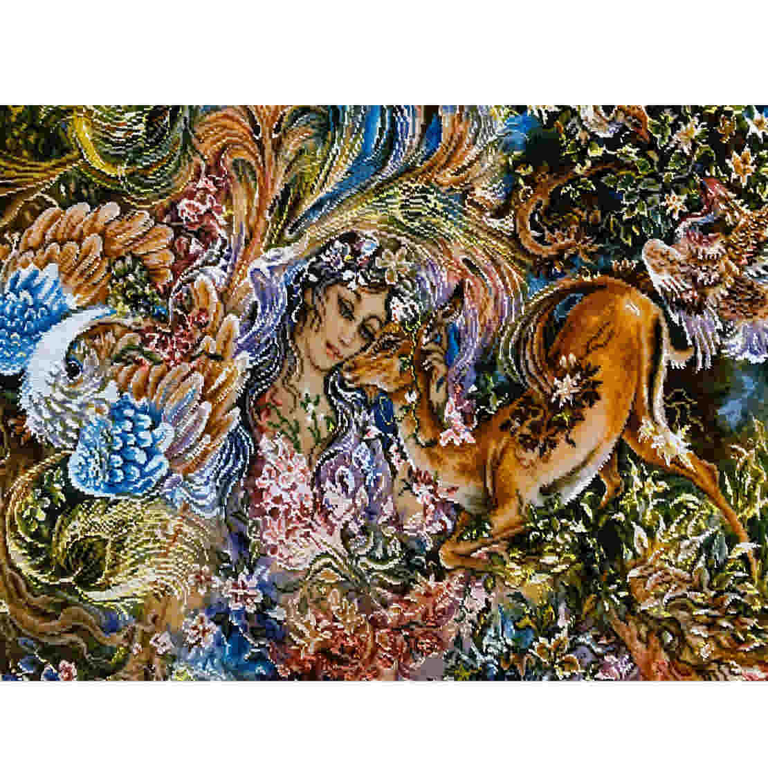 Price and Buy Hand-Knotted Persian Wall Hanging Rug from Tabriz Depicting Hasti Miniature - Image 5