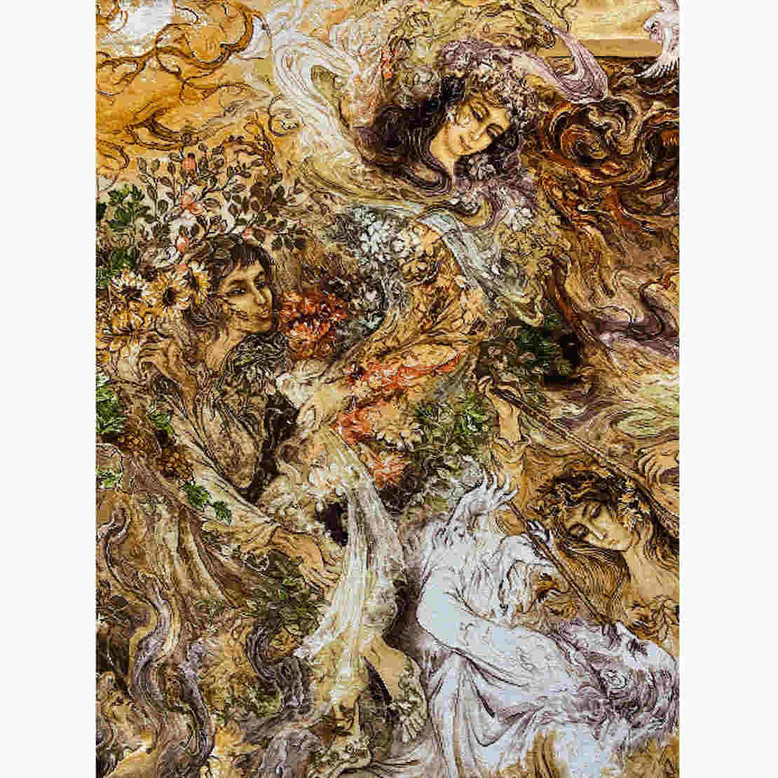 Price and Buy Hand-Knotted Persian Wall Hanging Rug from Tabriz Depicting Miniature - Image 3