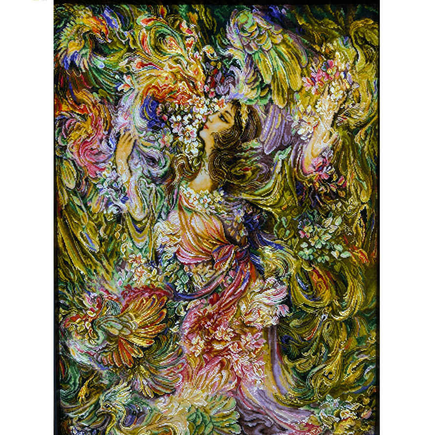 Price and Buy Hand-Knotted Persian Wall Hanging Rug from Tabriz Depicting Miniature - Image 3