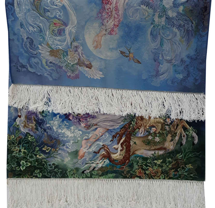 Price and Buy Hand-Knotted Persian Wall Hanging Rug from Tabriz Depicting Morning Bloom Miniature - Image 3