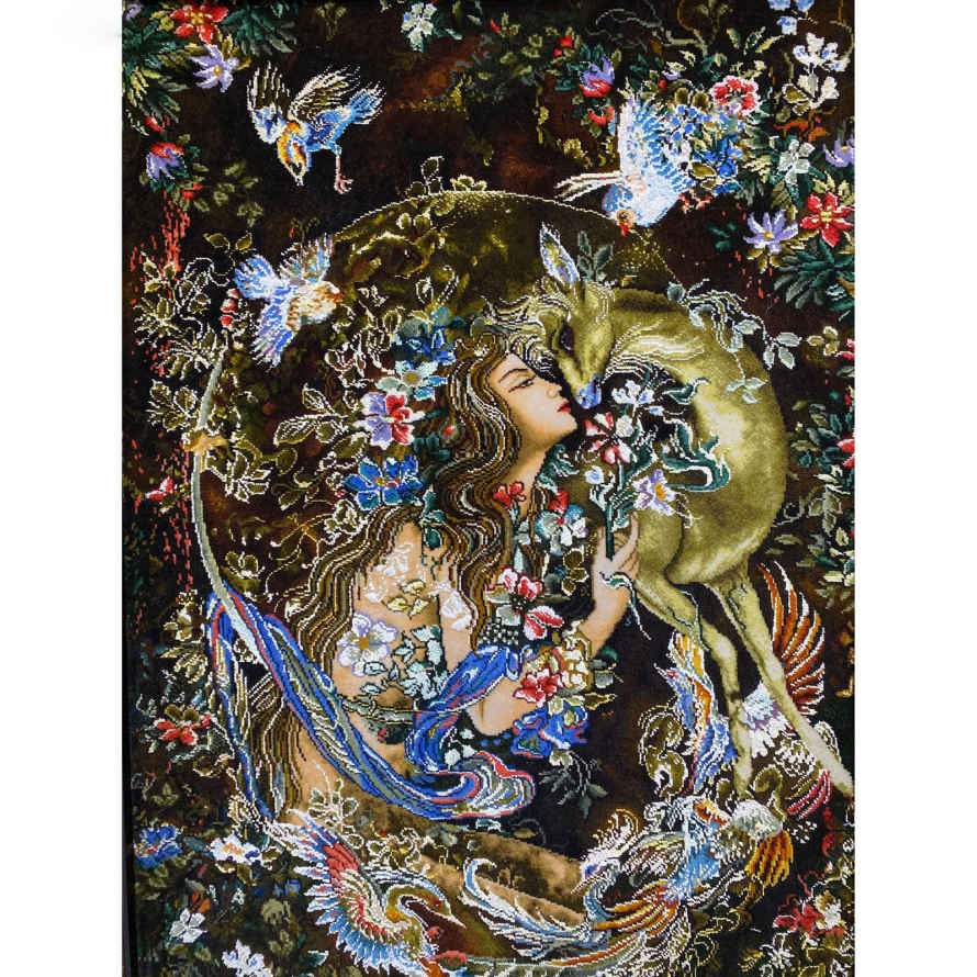 Price and Buy Hand-Knotted Persian Wall Hanging Rug from Tabriz Depicting Nature Miniature - Image 3