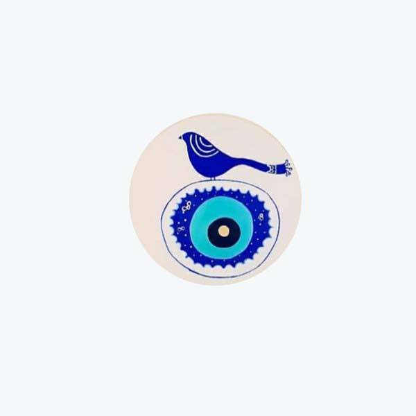 Price and Buy Hand-Painted Decorative Pottery Wall Plate Eye & Bird - Image 4