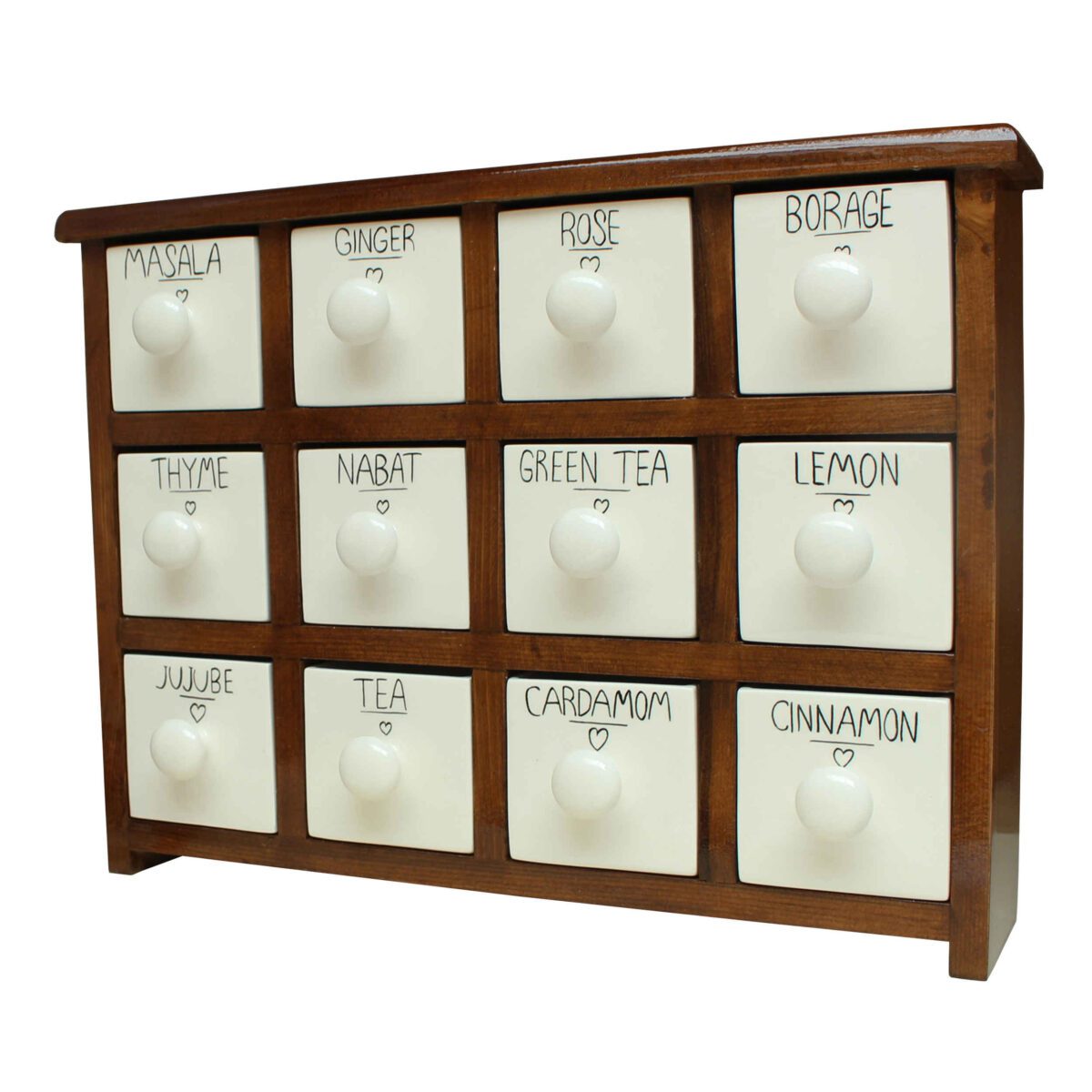 Price and Buy Handcrafted 12 Ceramic Drawers Chest with Wooden Box