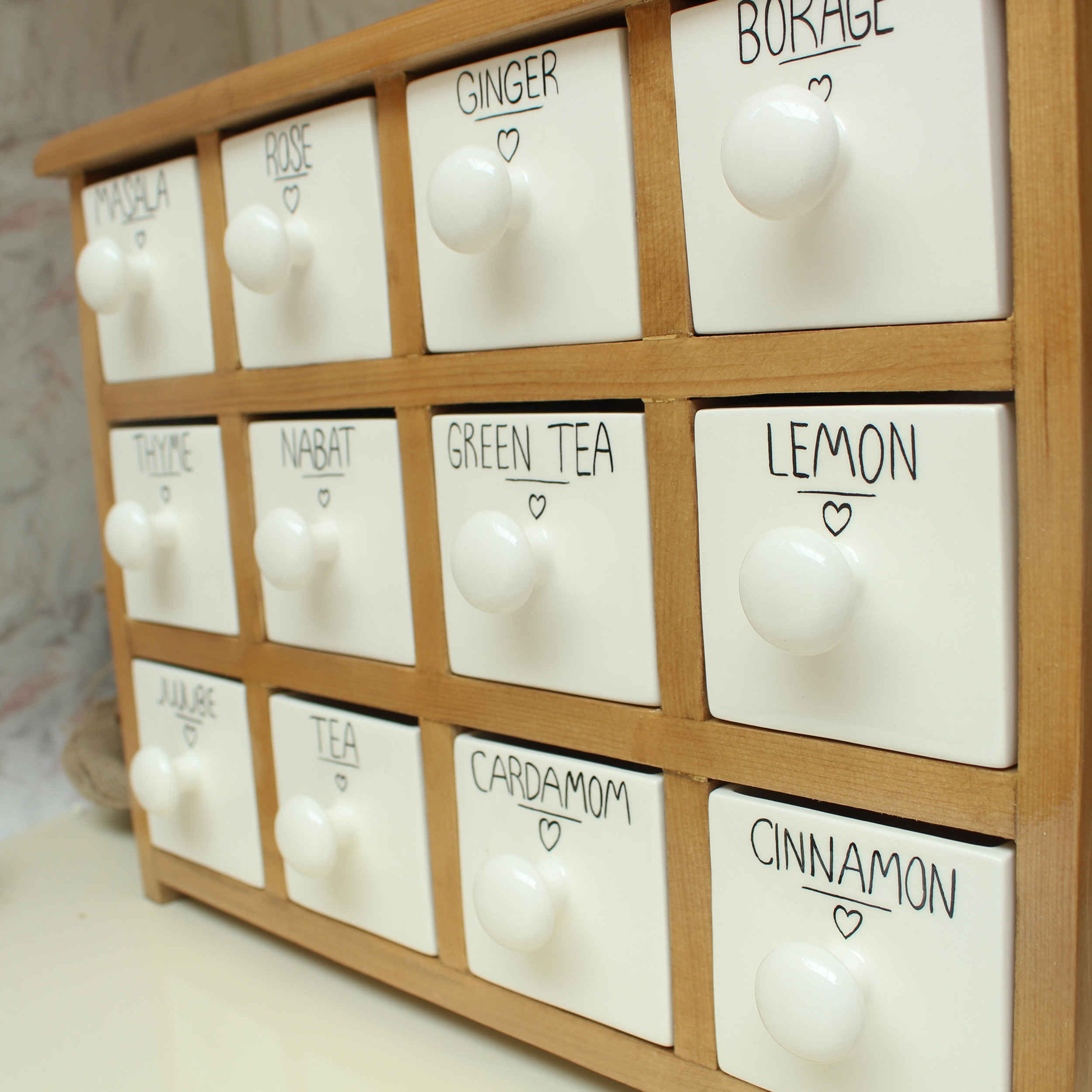 Price and Buy Handcrafted 12 Ceramic Drawers Chest with Wooden Box - Image 3