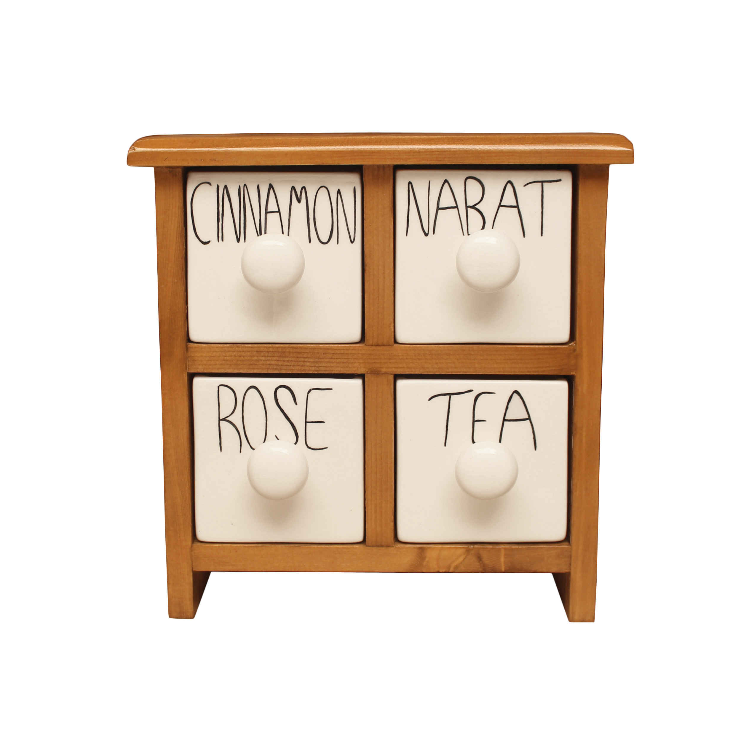 Price and Buy Handcrafted 4 Ceramic Drawers Chest with Wooden Box
