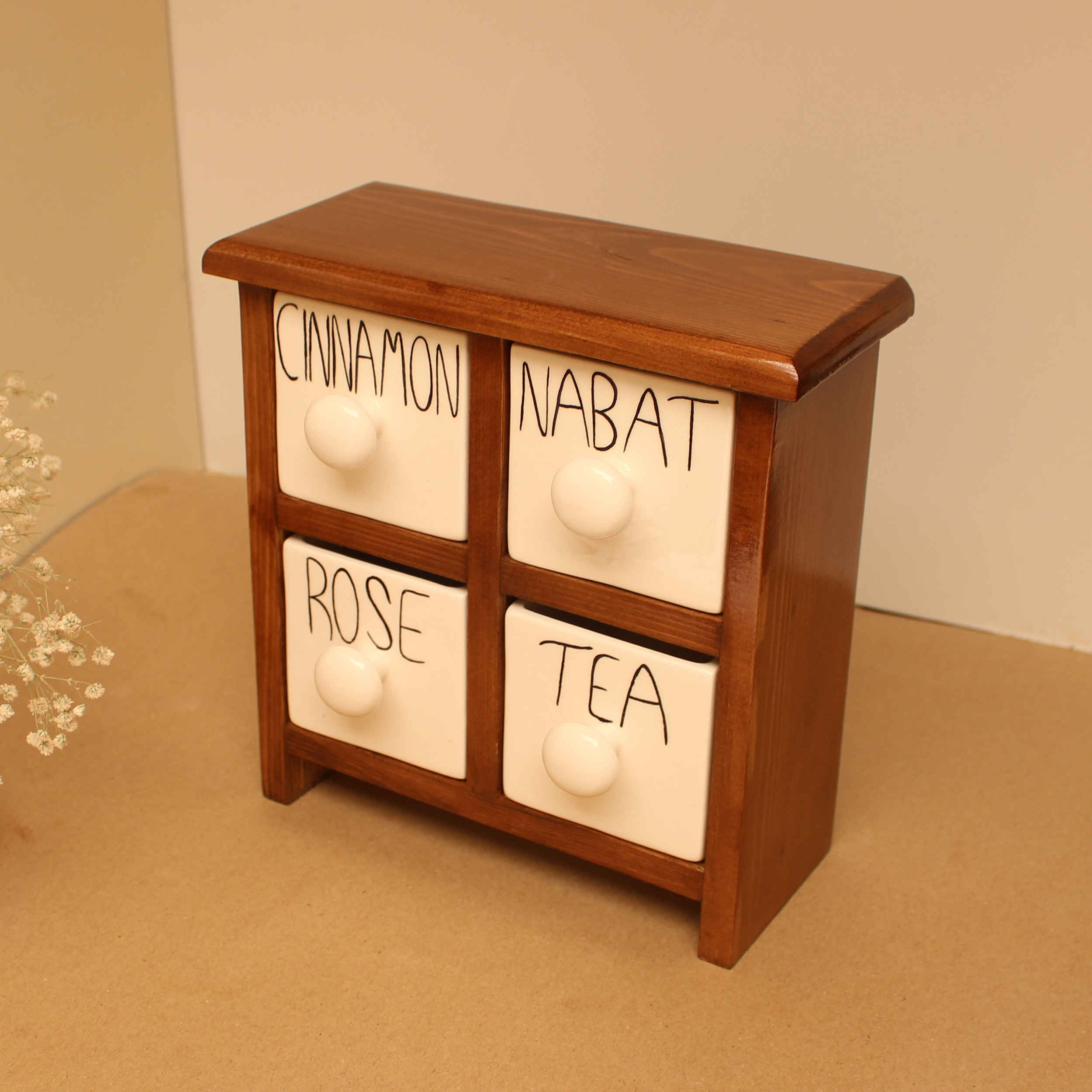 Price and Buy Handcrafted 4 Ceramic Drawers Chest with Wooden Box - Image 5