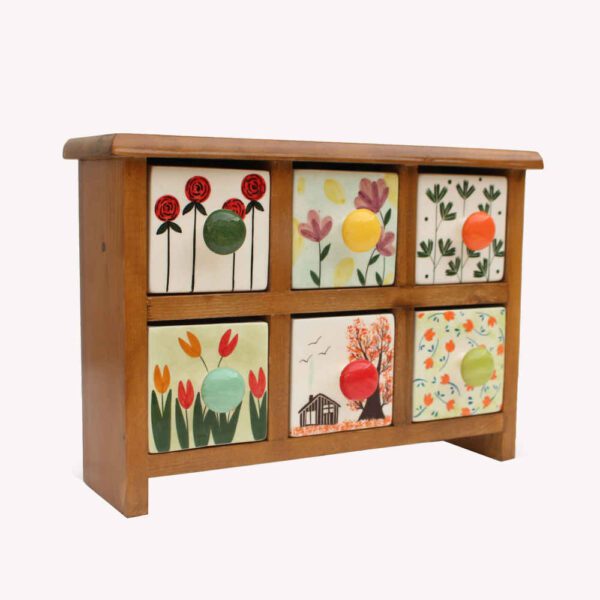 Price and Buy Handcrafted 6 Ceramic Drawers Chest with Wooden Box_68fc118e1222b.jpeg Price and Buy Handcrafted 6 Ceramic Drawers Chest with Wooden Box