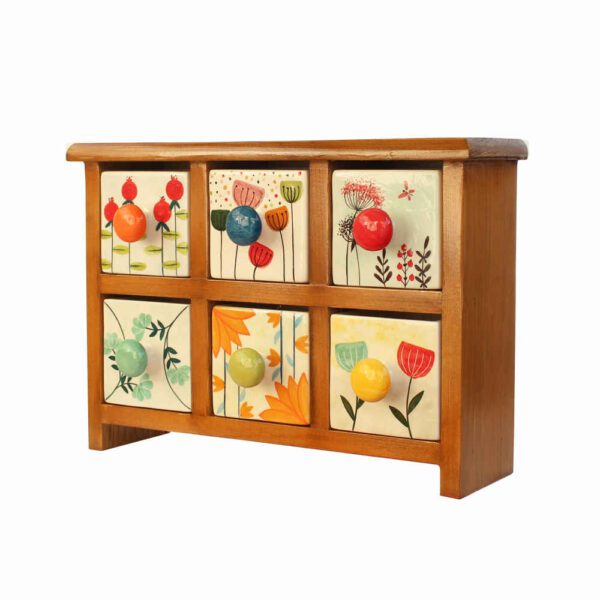 Price and Buy Handcrafted 6 Ceramic Drawers Chest with Wooden Box_68fc11dcc3746.jpeg Price and Buy Handcrafted 6 Ceramic Drawers Chest with Wooden Box
