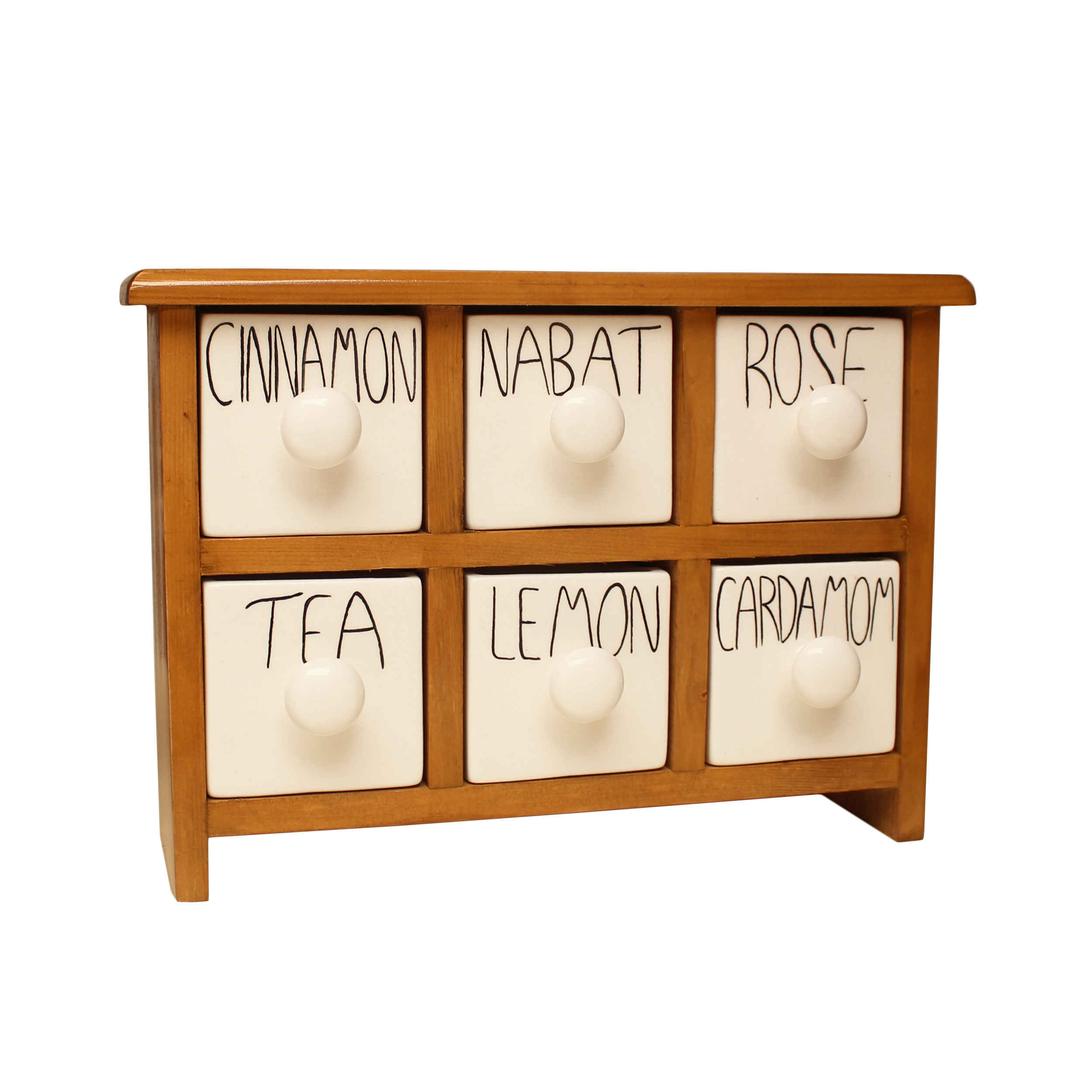 Price and Buy Handcrafted 6 Ceramic Drawers Chest with Wooden Box