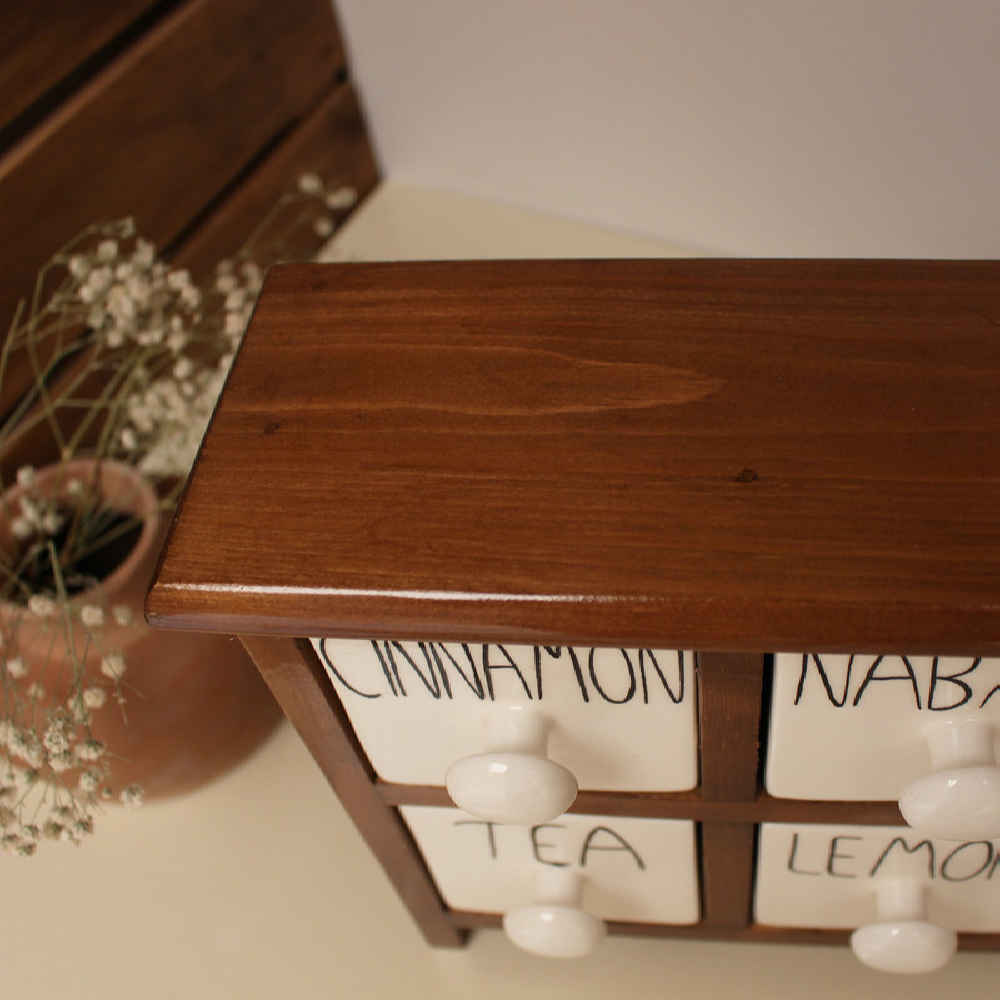 Price and Buy Handcrafted 6 Ceramic Drawers Chest with Wooden Box - Image 4