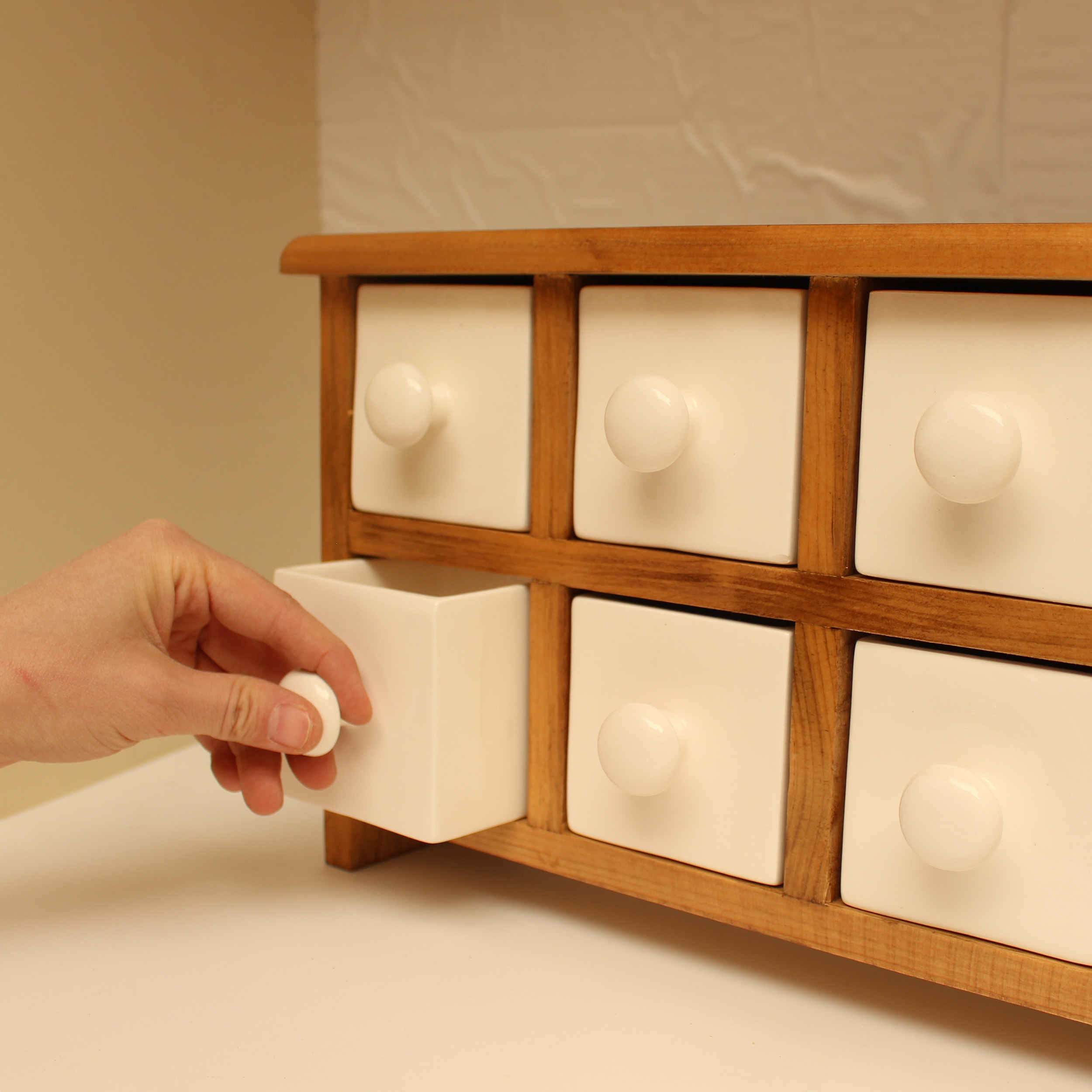 Price and Buy Handcrafted 8 Ceramic Drawers Chest with Wooden Box - Image 5