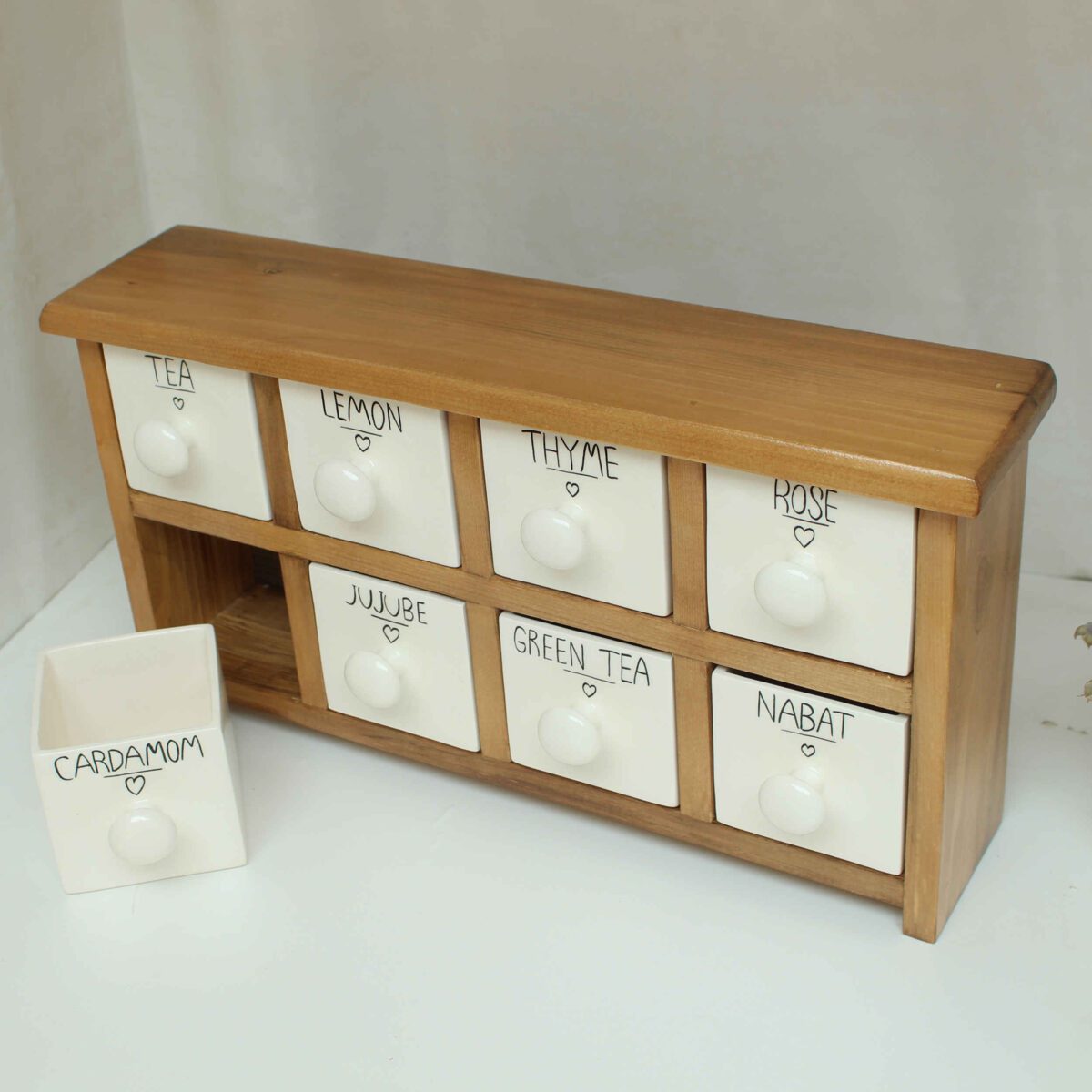 Price and Buy Handcrafted 8 Ceramic Drawers Chest with Wooden Box - Image 3