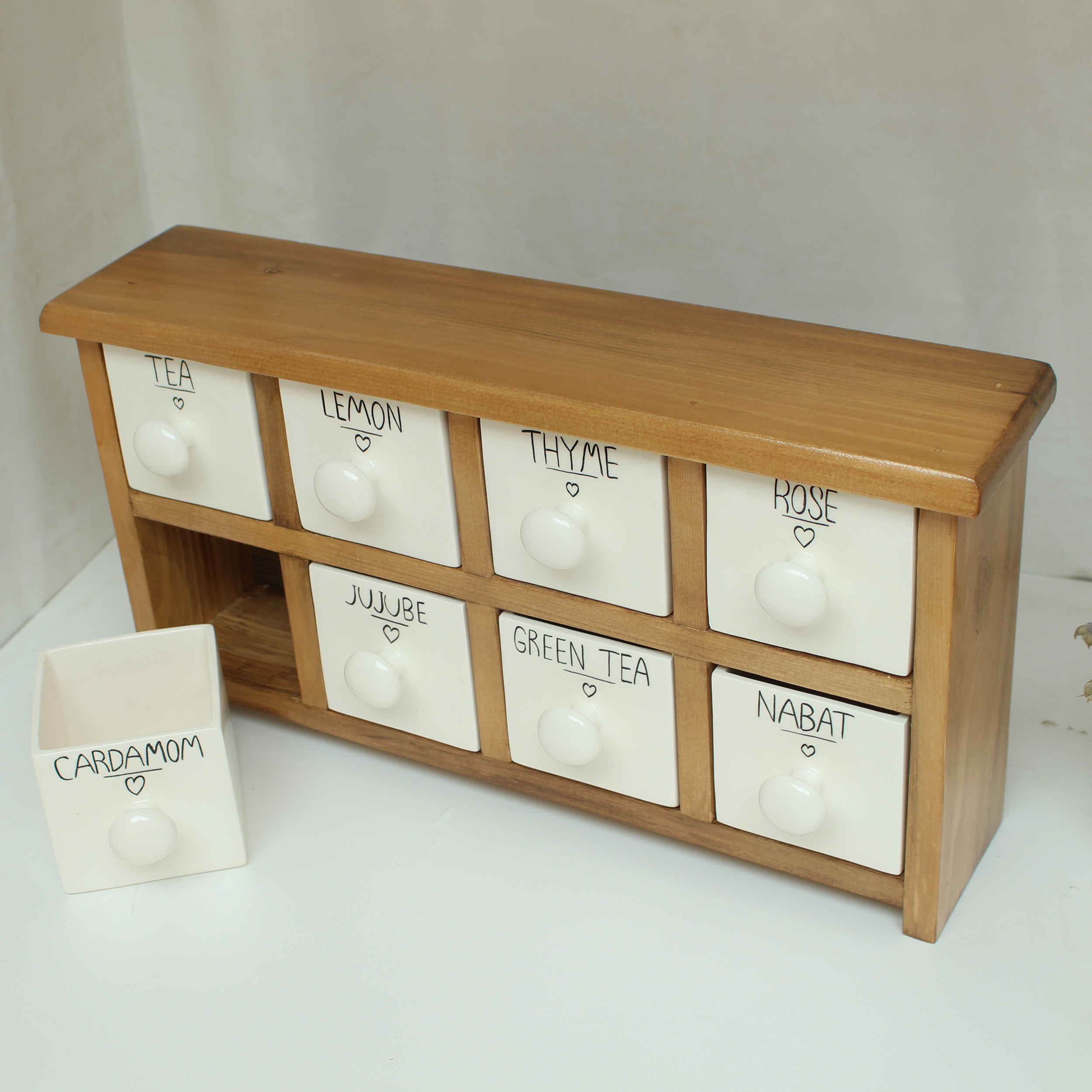 Price and Buy Handcrafted 8 Ceramic Drawers Chest with Wooden Box - Image 3