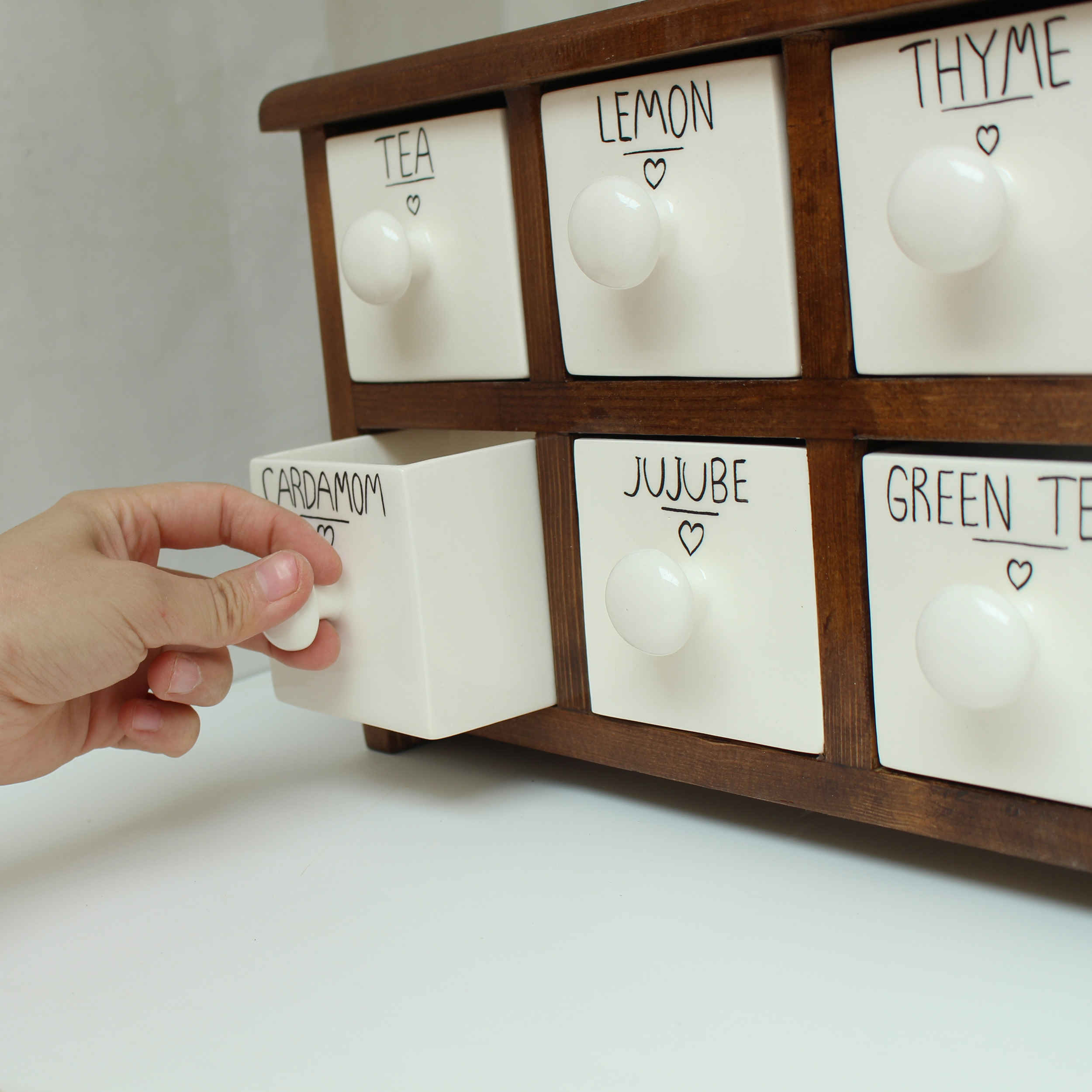 Price and Buy Handcrafted 8 Ceramic Drawers Chest with Wooden Box - Image 4