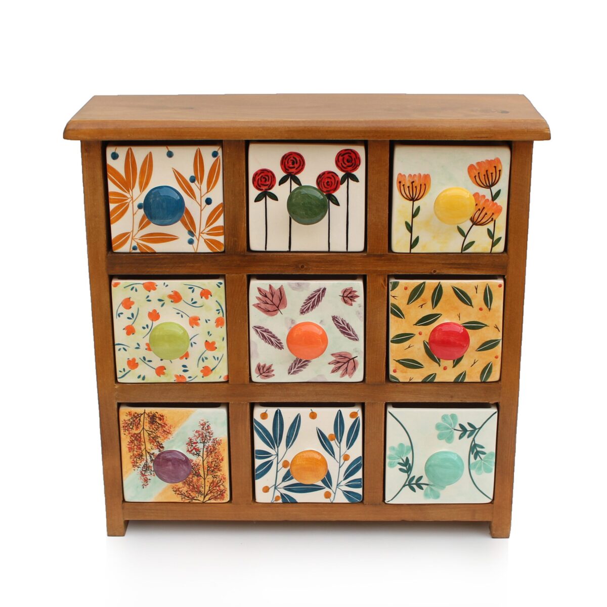 Price and Buy Handcrafted 9 Ceramic Drawers Chest with Wooden Box - Image 3