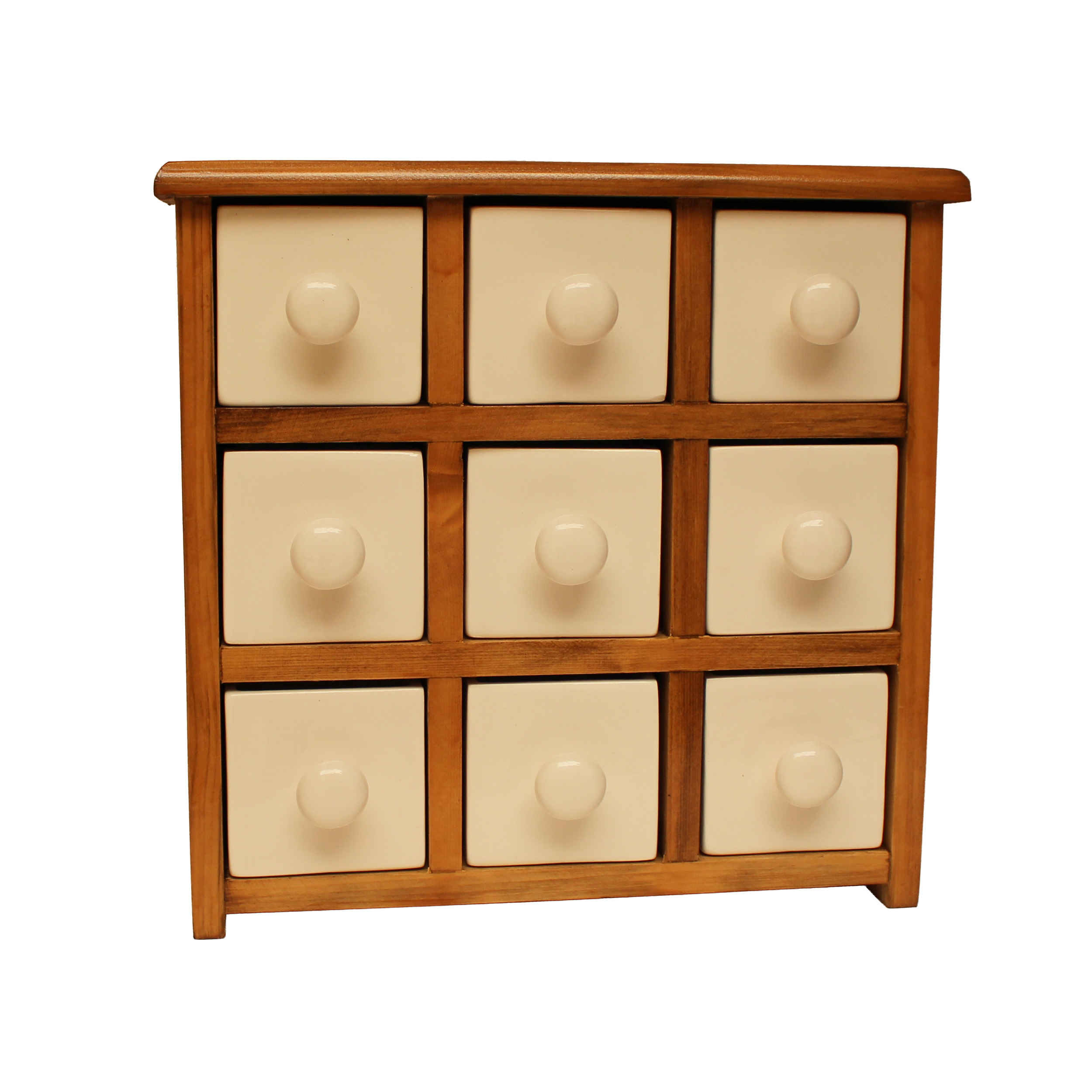 Price and Buy Handcrafted 9 Ceramic Drawers Chest with Wooden Box