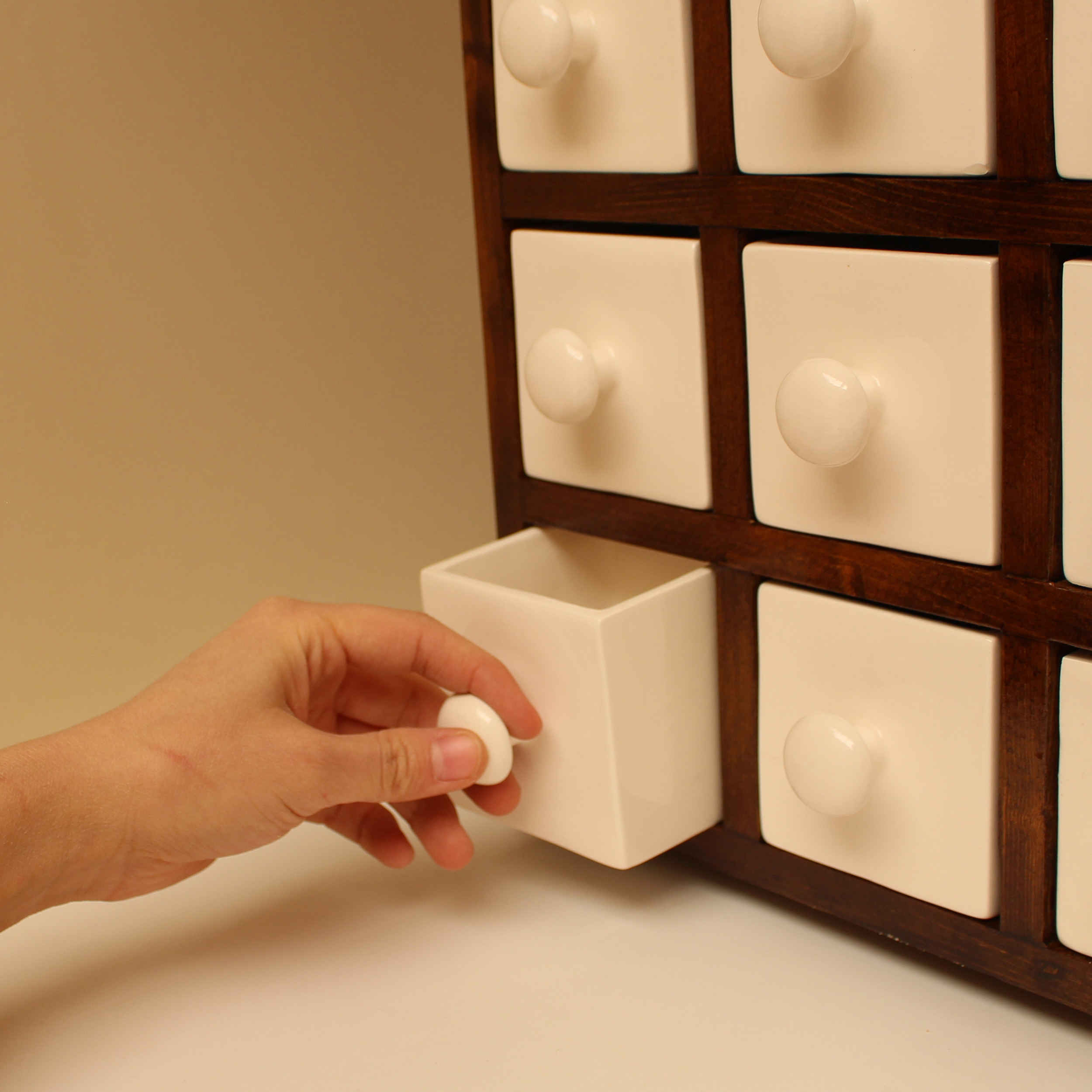Price and Buy Handcrafted 9 Ceramic Drawers Chest with Wooden Box - Image 5