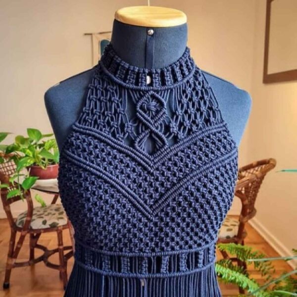 Price and Buy Handcrafted Bohemian Macrame Dress – Perfect for Beachside Walk in Navy Blue_69012f6095251.jpeg Price and Buy Handcrafted Bohemian Macrame Dress – Perfect for Beachside Walk in Navy Blue