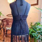 Price and Buy Handcrafted Bohemian Macrame Dress – Perfect for Beachside Walk in Navy Blue - Image 4