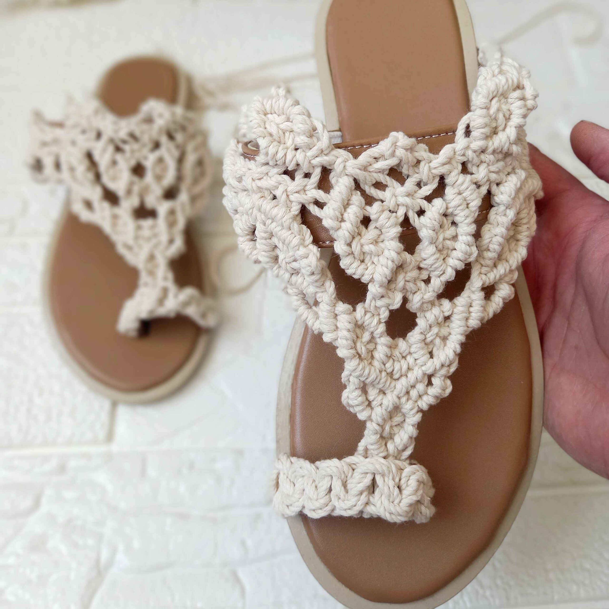Price and Buy Handcrafted Bohemian Macrame Sling Back Sandals with Soft Sole – Perfect for Summer Styling