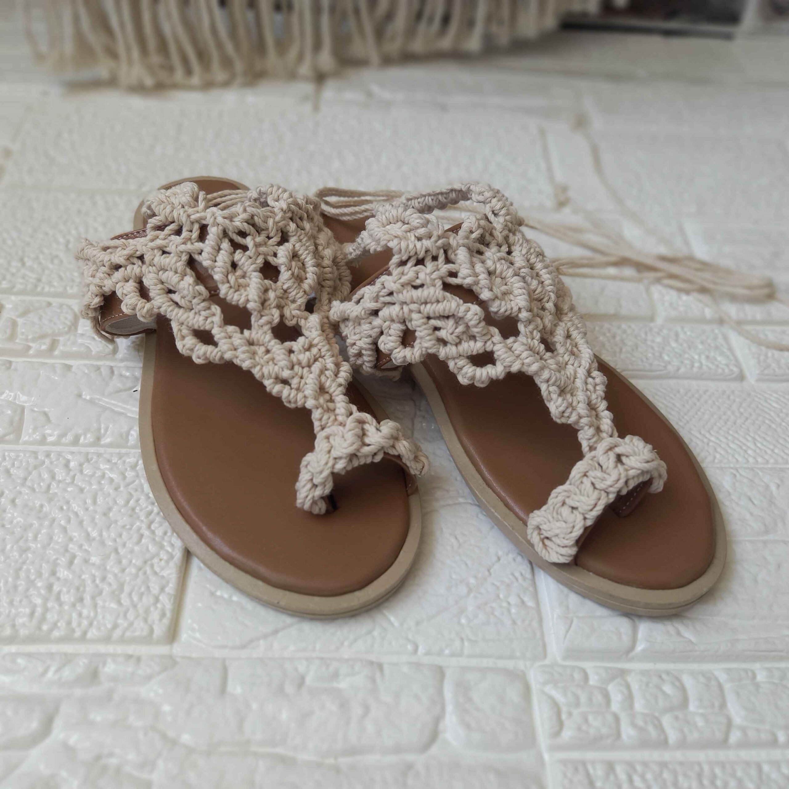 Price and Buy Handcrafted Bohemian Macrame Sling Back Sandals with Soft Sole – Perfect for Summer Styling - Image 3