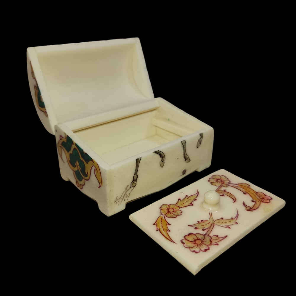 Price and Buy Handcrafted Bone Jewelry Box with Persian-Inspired Chogan Pattern - Image 3