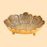 Price and Buy Handcrafted Brass Bowl with Geometric Floral Design Small Size