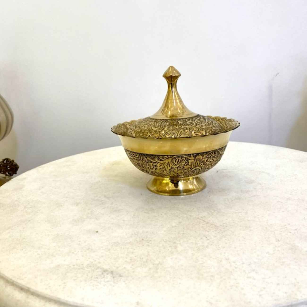 Price and Buy Handcrafted Brass Sugar Bowl with Secure Lid - Image 4