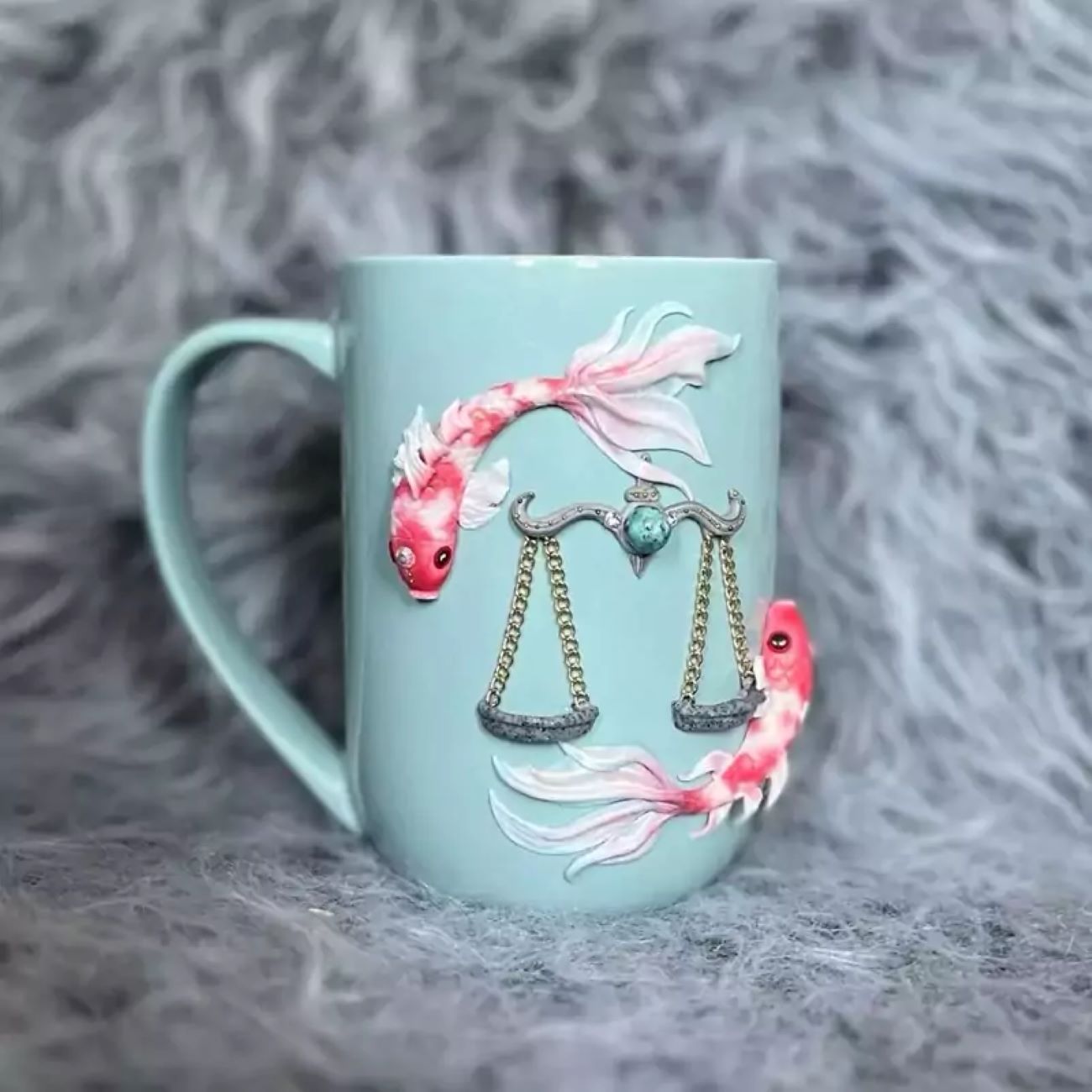 Price and Buy Handcrafted Ceramic Mug with Pisces Symbol – Stylish & Unique Design - Image 4