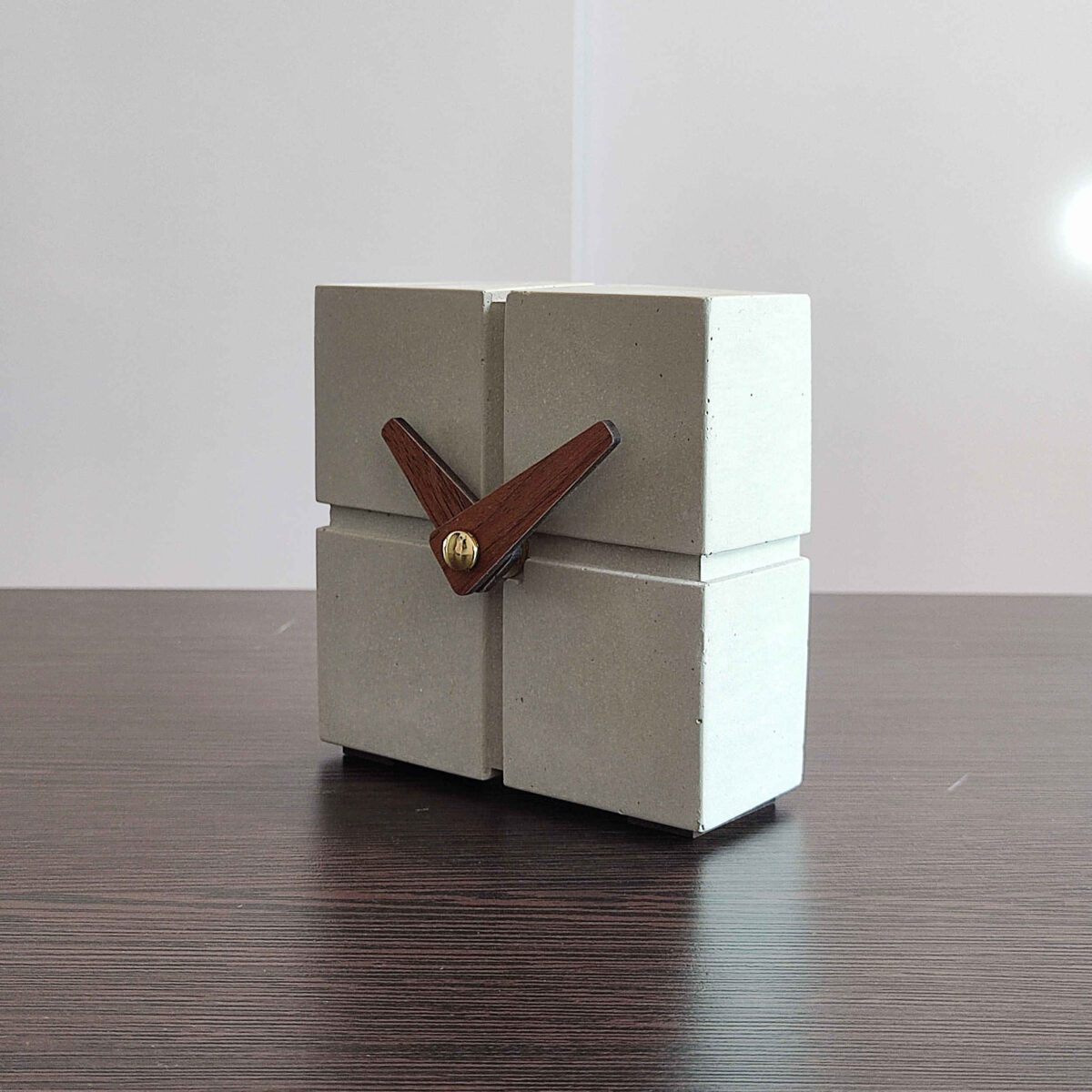 Price and Buy Handcrafted Concrete Desk Clock – Minimalist Cube - Image 3
