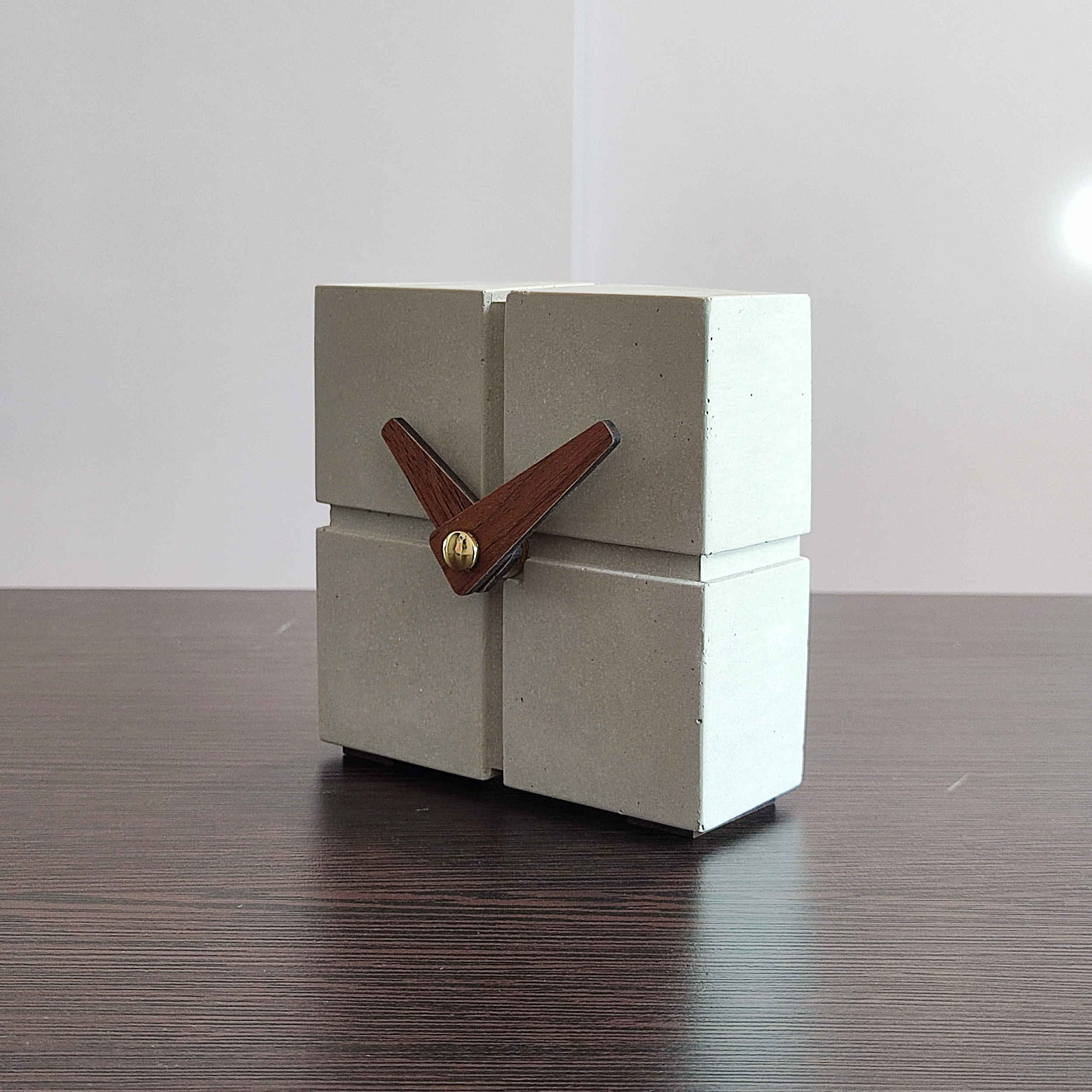 Price and Buy Handcrafted Concrete Desk Clock – Minimalist Cube - Image 3