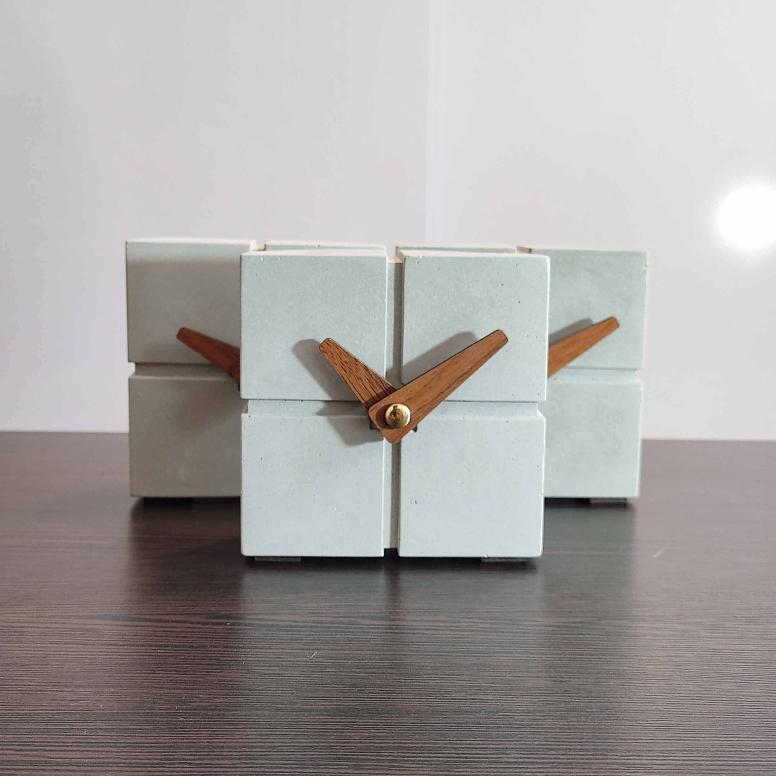 Price and Buy Handcrafted Concrete Desk Clock – Minimalist Cube - Image 4